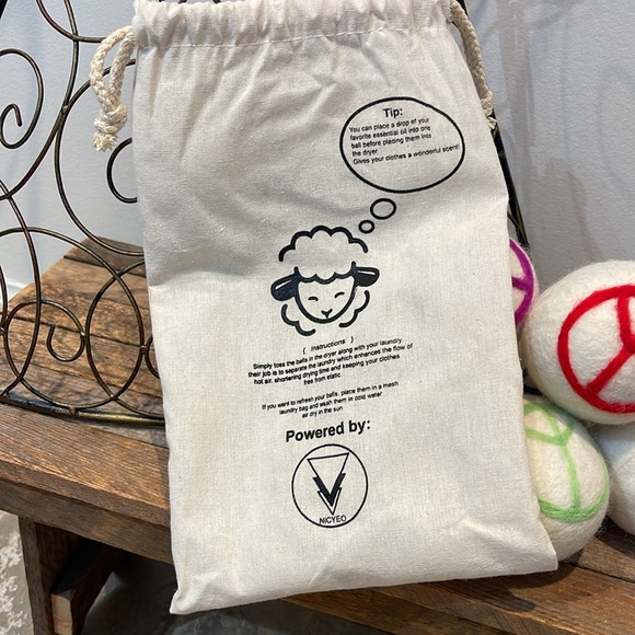 Peace Sign Wool Dryer Balls - Picture 6 of 9